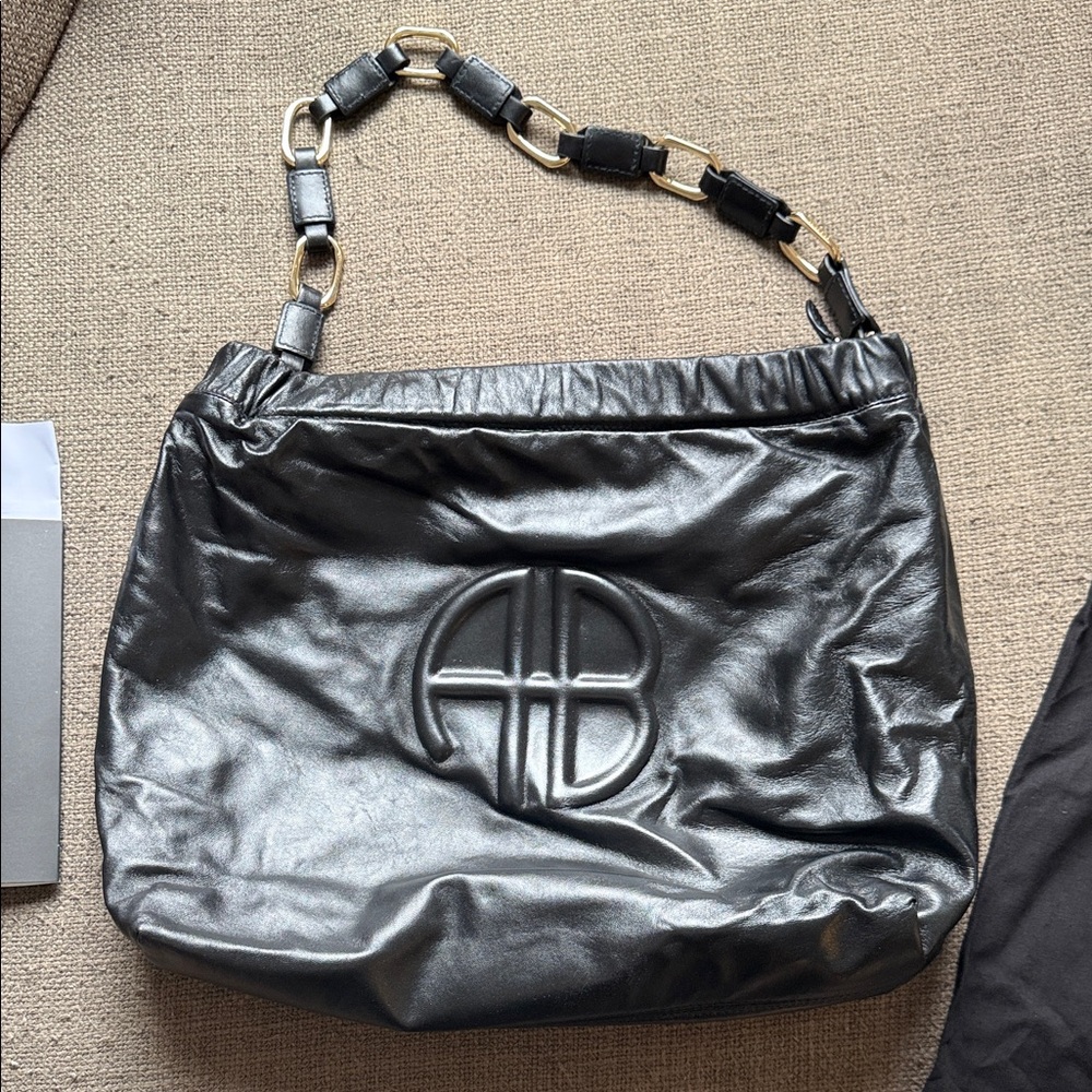 Anine Bing Black Leather Shoulder Bag